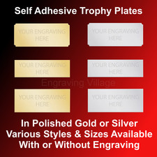 ENGRAVED TROPHY PLATE / METAL NAME PLAQUE / SPORTS AWARD / PICTURE FRAME / LABEL