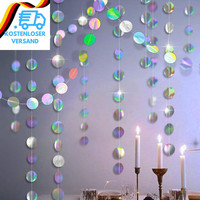 52 Ft Bunt Glitzer Papier Circle Dots Garland,4 StüCke HäNgende Iridescent Runde