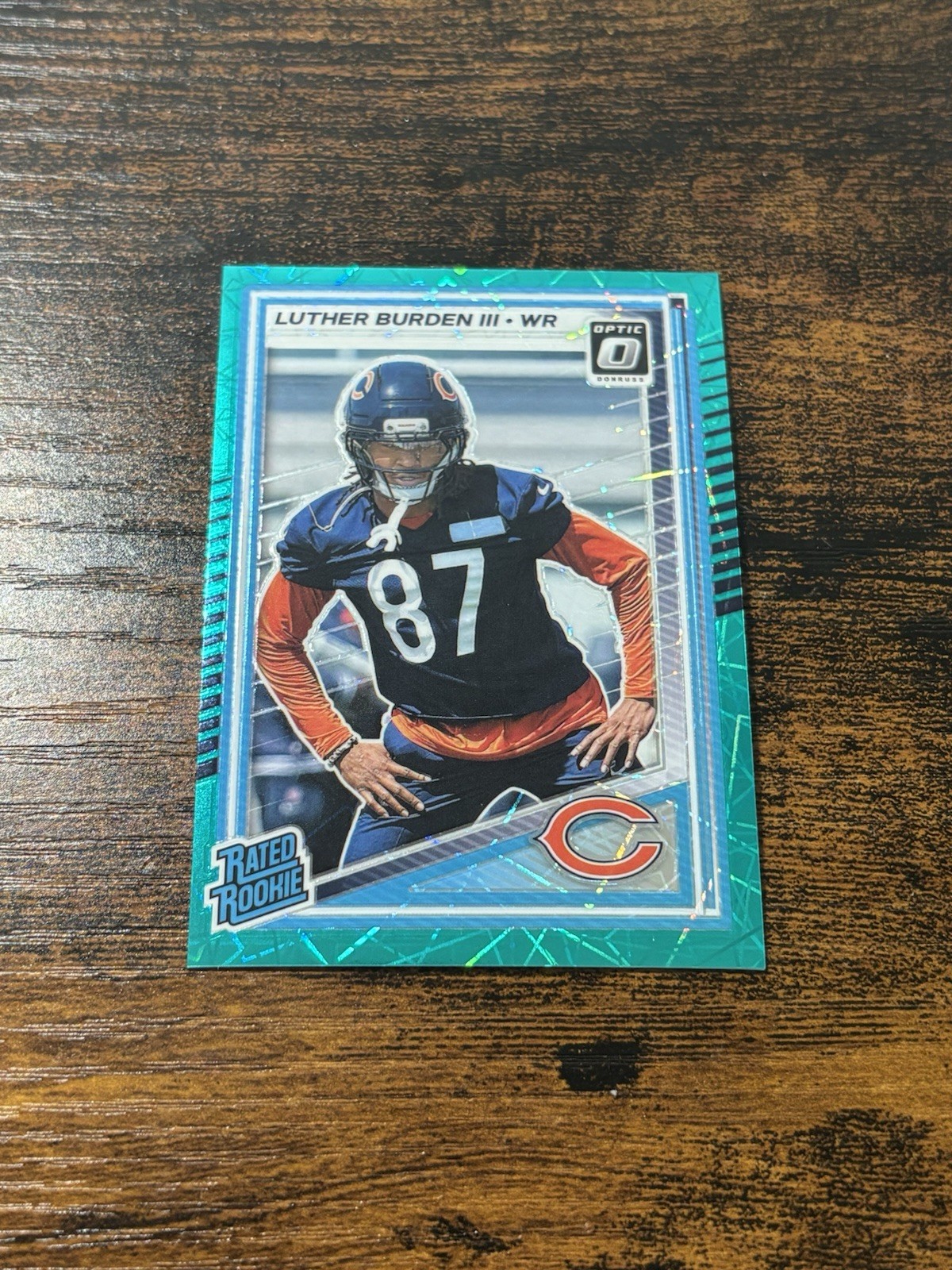 2025 Panini Donruss Rated Rookie Luther Burden III Optic Teal Velocity SSP #275