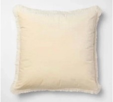 Threshold 24 x24 Oversized Velvet Fringe Throw Pillow Set, New