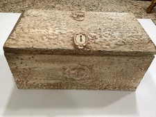Primitive Folk Art Wooden Box Handmade Very Heavy 14”L x 7”T x 7”D Great Cond.!