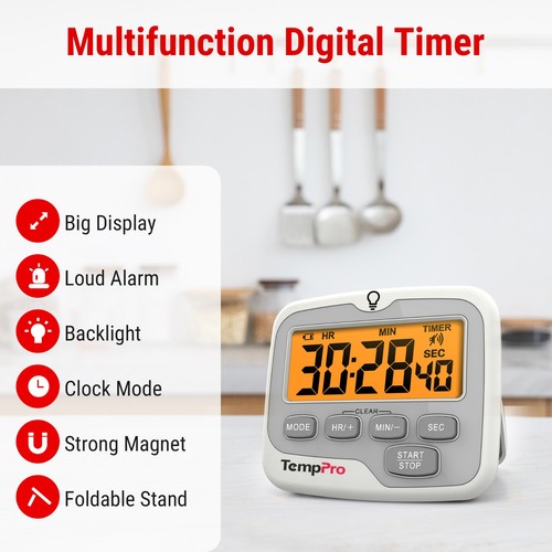 Large LCD Digital Kitchen Cooking Timer Count-Down Up Clock Loud Alarm Magnetic