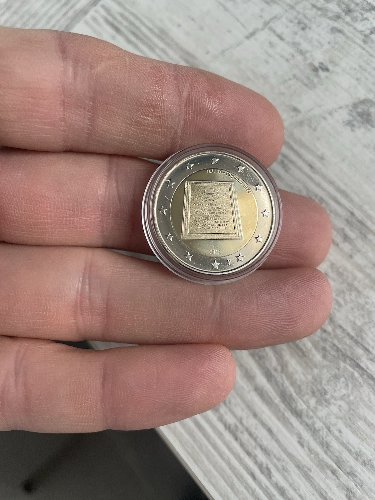 2 EURO COMMÉMORATIVE MALTE 2015 - RÉPUBLIQUE DE MALTE 1974 - AVEC POINÇON KNM