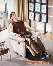 360° Swivel Recliner Chair Manual Glider Reclining Adjustable Backrest Footrest~