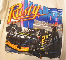 Vtg Nascar Rusty Wallace Millers Genuine Draft Beer 1993 Single Stitch  LARGE