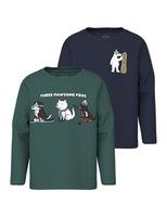 Jungen T-Shirt 2Er Pack Name IT Nmmvux, Bistro Green, 116 Cm, Oberteil