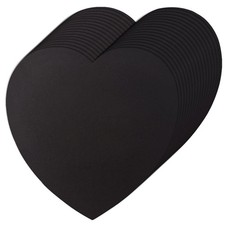 72 PCS 6 Inch Black Large Heart Paper Cutouts Double Sided Shape Party Decor