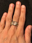 New ListingVINTAGE C^A STERLING 925 ZEBRA ENAMEL AMETHYST? RING *8.9 gm*