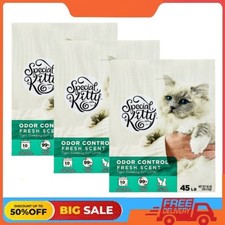 3 Pack Special Kitty Clumping Clay Cat Litter, Fresh Scent, 45 lbs Box
