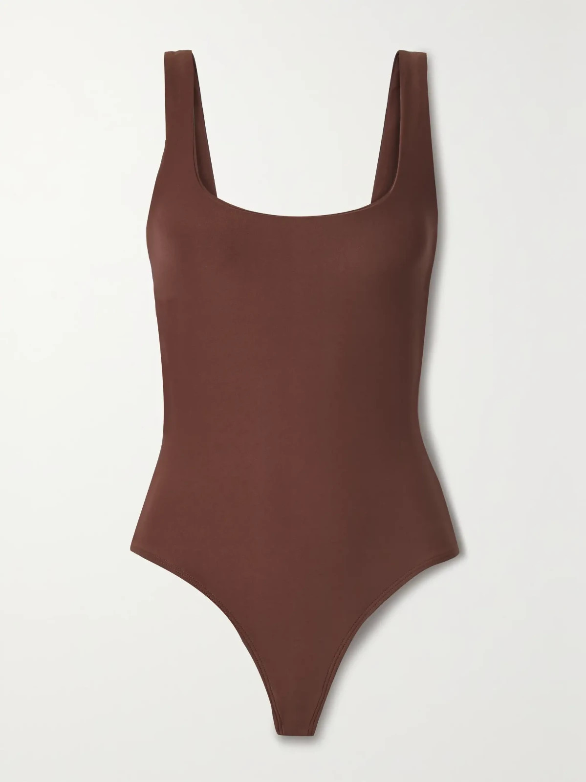 Alix NYC Mott Stretch Jersey Bodysuit Womens XS Brown Stretch Scoop Neck