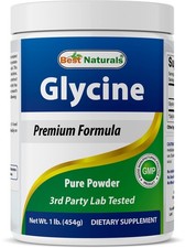 Best Naturals Glycine Powder 1 LB - Neurotransmitter  Relaxation Support