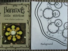 Bareroots  #136 Chicks candle Table Mat Wool Appliqué Pattern 