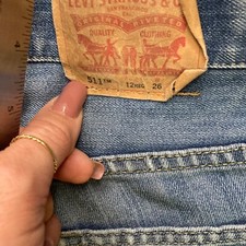 Levis 511 Regular Slim Fit Distressed Stretch Denim Pant Jeans Boys 12 26x26