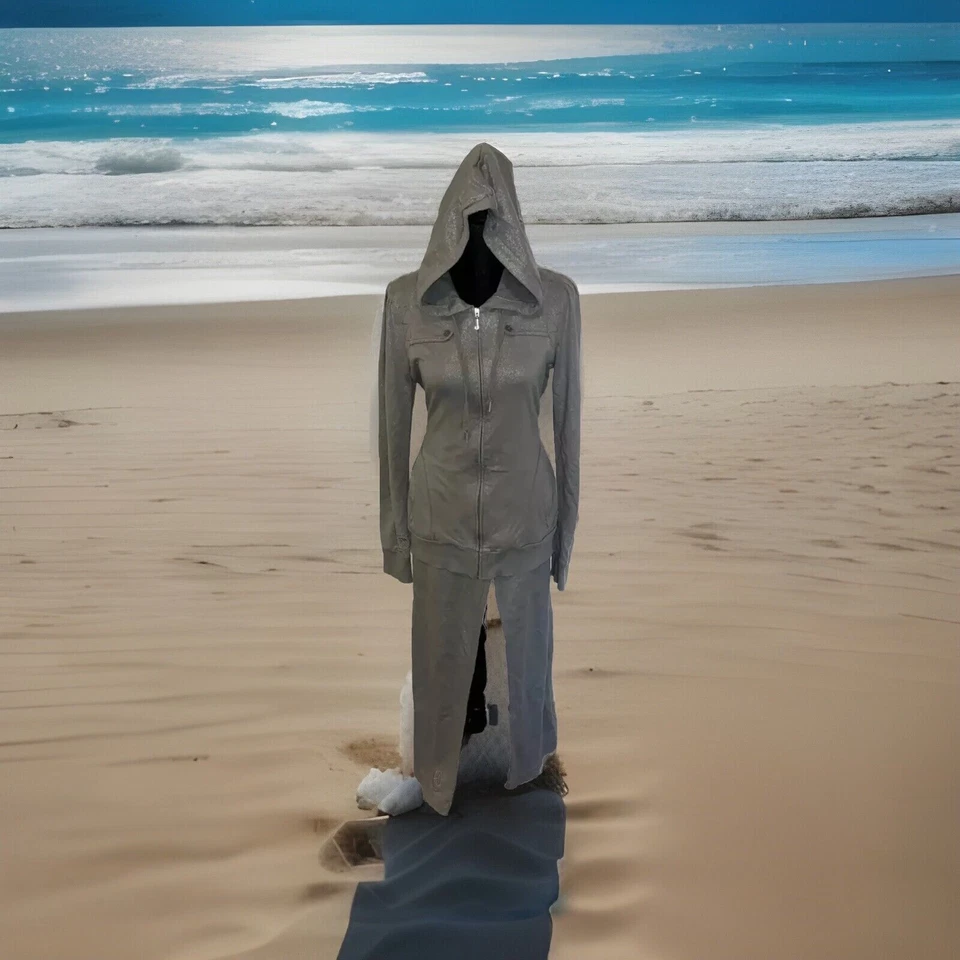 Calça Juicy Couture M Top S cinza luxo conjunto de agasalho combinado ☮️ Down Dog Couture - Imagem 2 de 4