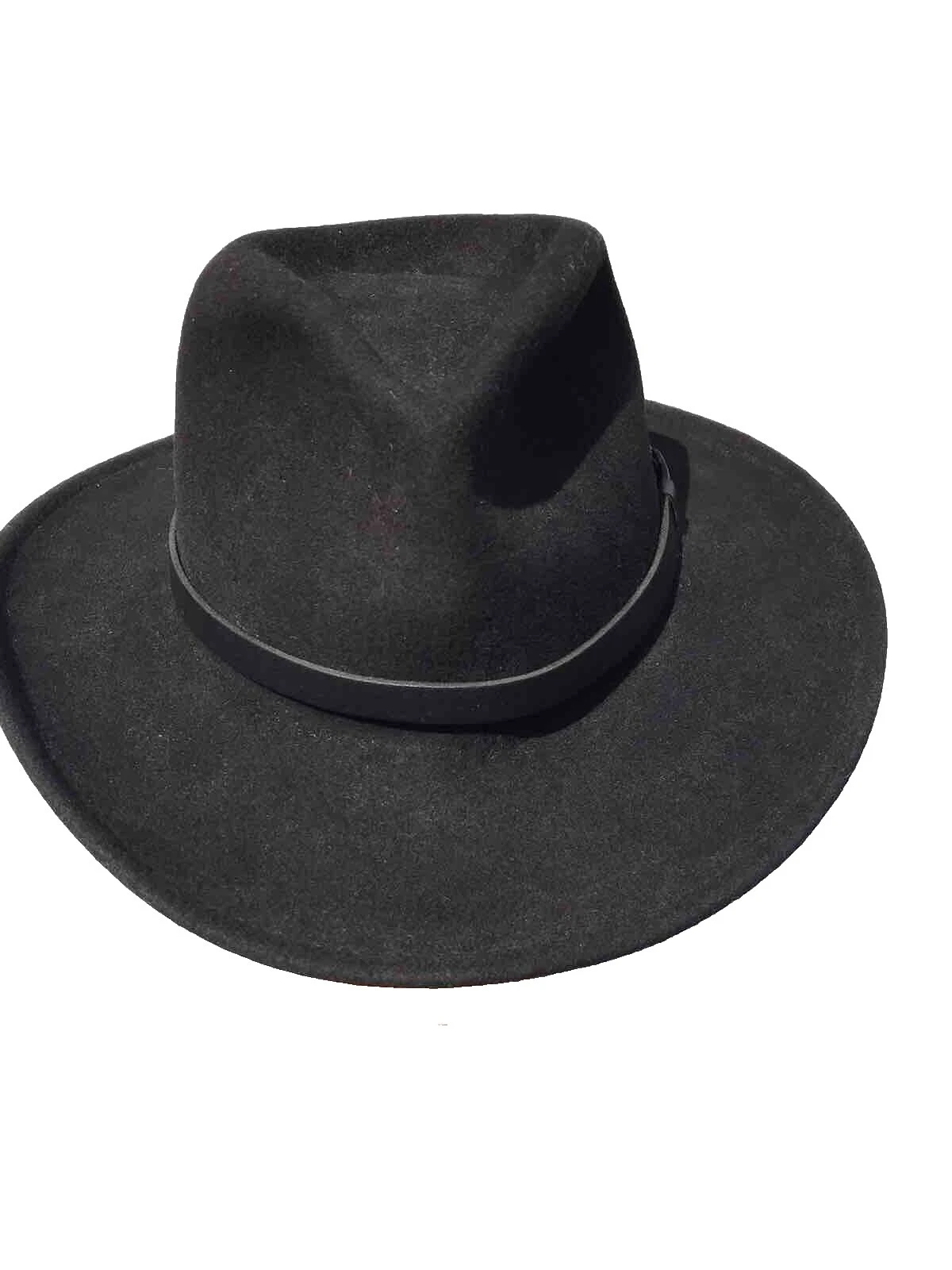 Sombreros vintage Occidental de Cuero Negro para Hombres