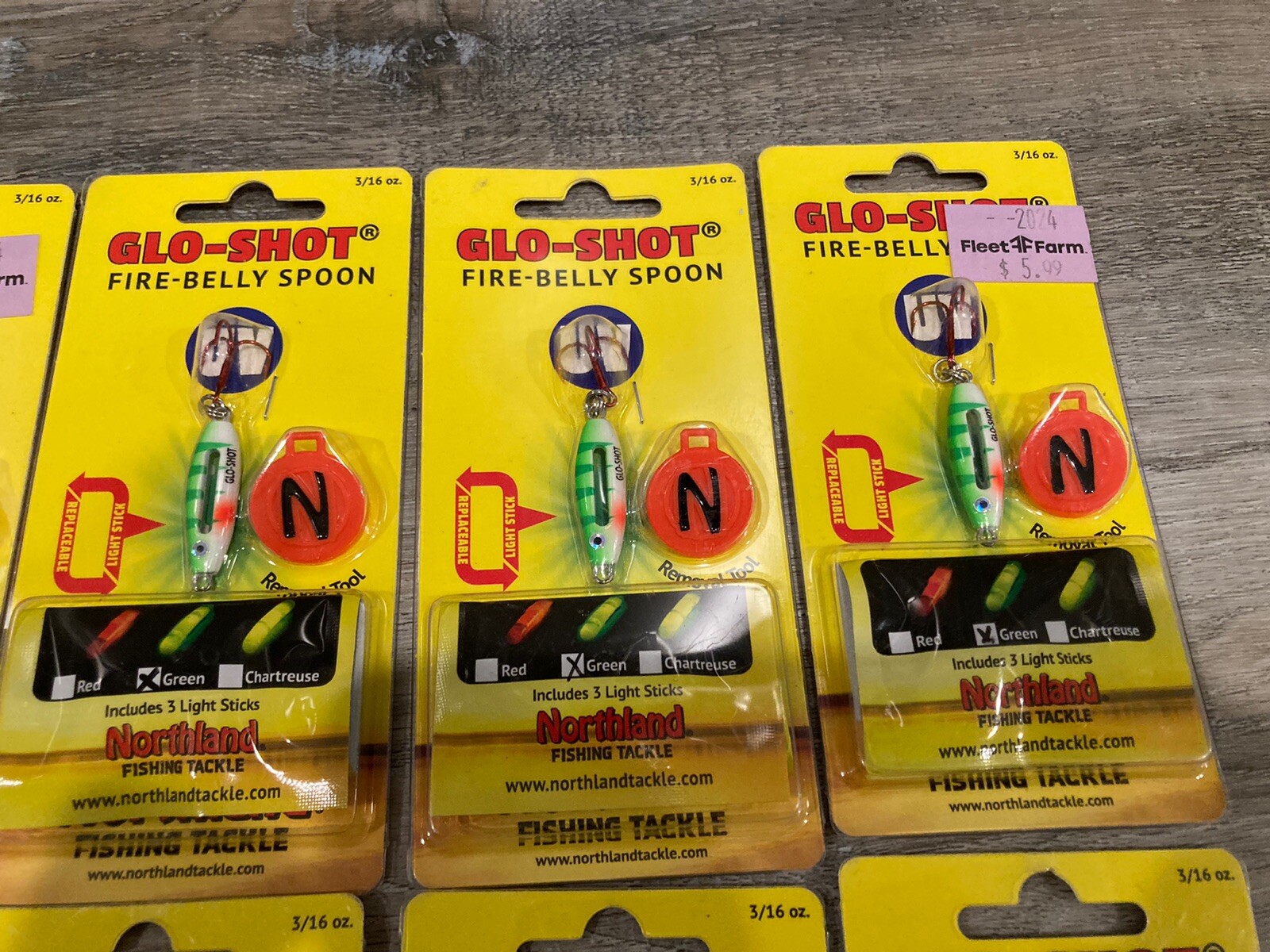 Lot of 36 Northland Glo-Shot Fire-Belly Spoons - All 3/16 Oz Size - Mixed Colors - Image 4