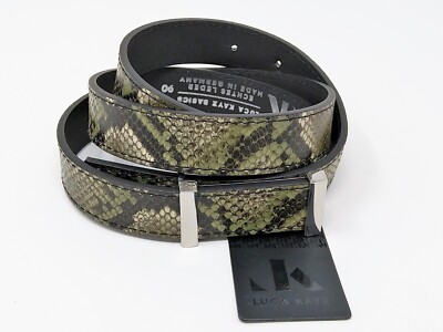 LUCA KAYZ Ledergürtel Classics Business Snake Größe 90 Khaki 2,5 cm NEU!