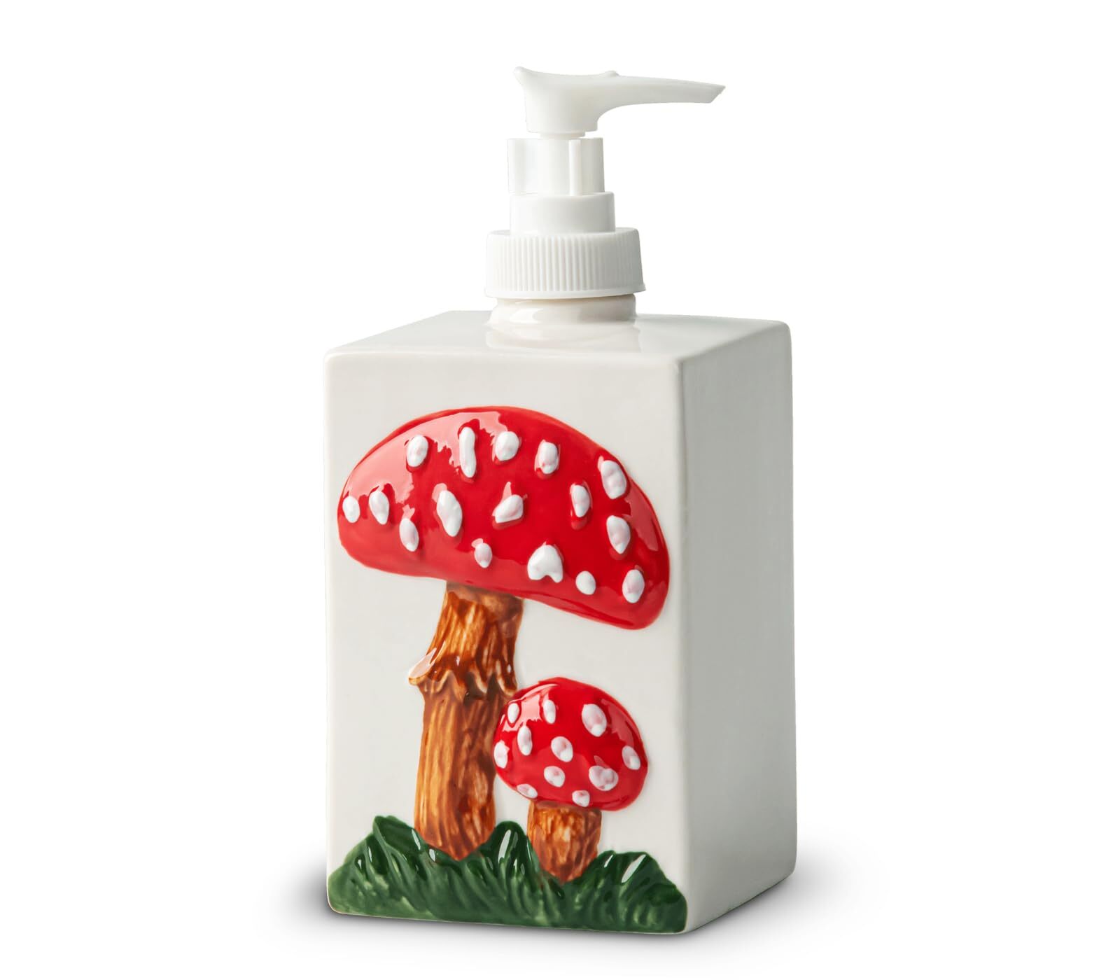 Mushroom Soap Dispenser Bathroom Ceramic Hand Soap Dispenser For Bathroom White-image