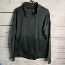 Champion Womens Black/Gray Full Zip Fleece Athletic Jacket Size M