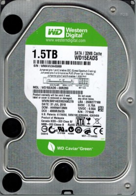 Wd15 Back Label Western Digital WD15EADS-00R2B0 1.5TB DCM: HHRNHT2MH | eBay