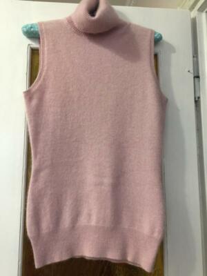 Repeat cashmere baby pink sleeveless roll neck jumper top, size 38