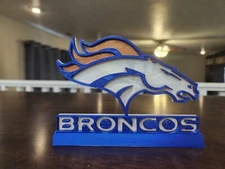 3d printed denver broncos logo 6.5x8 Inch