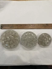 LOT of 3 Antique Vintage Glass Floral Florist FROGS