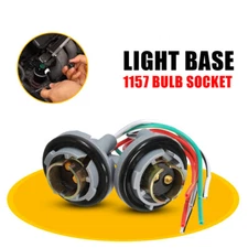 2X 1157 Light Bulb Socket Brake Turn Signal Harness Wire Pigtail Connector T