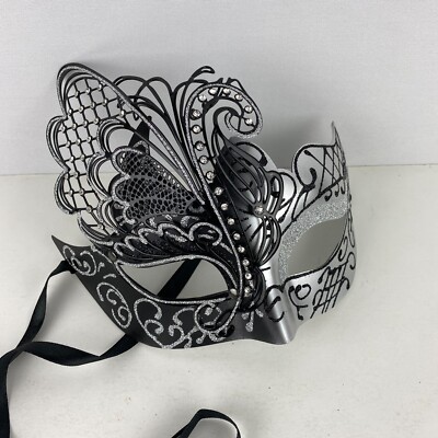 Masquerade Fancy Disguise Party Custom Dress Up Mystery Black Gray Tie Back B | eBay Masquerade Fancy Disguise Party Custom Dress Up Mystery Black Gray Tie Back B | eBay