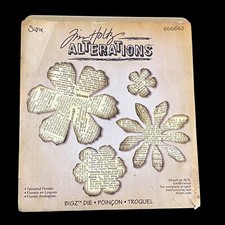 656640 Sizzix Bigz Tim Holtz Alterations Tattered Florals Metal Cutting Die
