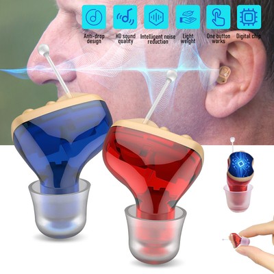 1 Pair Hearing Aids Mini Invisible In-Ear Severe Loss Voice Sound Aid Amplifier
