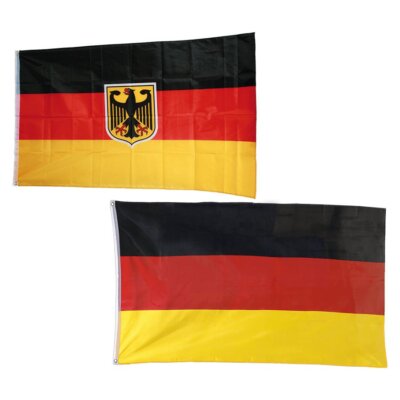 Deutschland Fahne 90x150 mit Ösen Fahne mit Bundesadler Flagge EM Fanartikel NEU