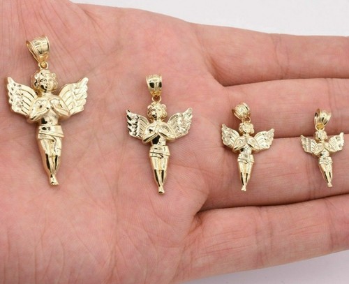 Diamond Cut Praying Angel Charm Pendant 