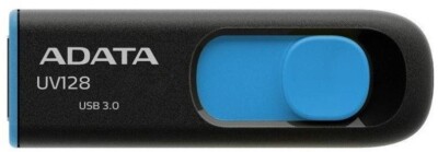A-DATA USB Flash Drive Adata Uv128 Auv128-16G-Rbe, Blau/Schwarz, 128 GB