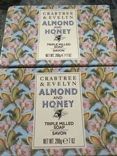 2 pc Crabtree  Evelyn Bar soap Almond  Honey Triple Milled 7oz ea new