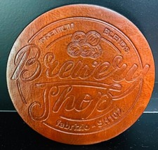 Set of 4 Leather stamped Coasters