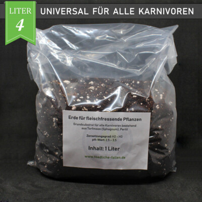 (0,87 /l) 4 Liter Karnivorenerde fleischfressende Pflanzen Substrat Erde Torf
