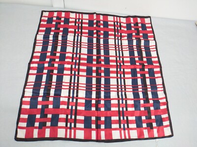 Italian Scarf Scarves Checkers Red White & Blue Checkeres 26x24.