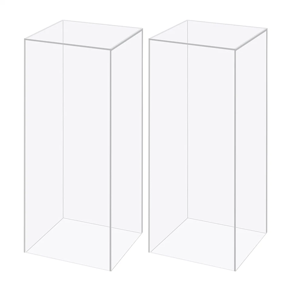2PÇS 100x30x30 pedestal acrílico arte exibição decoração coluna torre de flores cavalete NOVO - Imagem 3 de 4