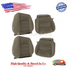 Driver Passenger Bottom Top Cloth Seat Cover Tan For 2009-12 Dodge Ram 1500 Slt