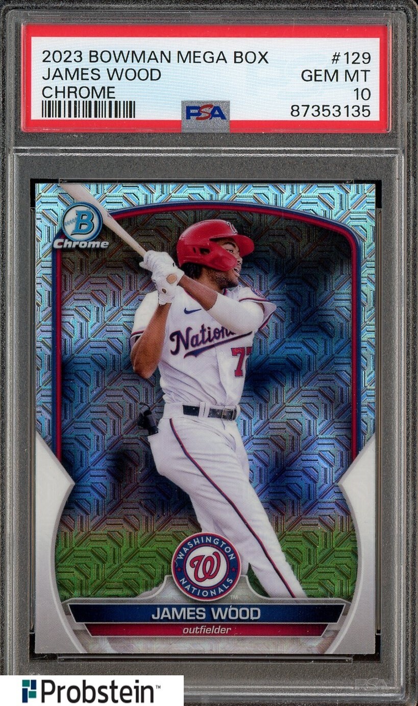 2023 Bowman Chrome Mega Box James Wood Nationals RC Rookie PSA 10 GEM