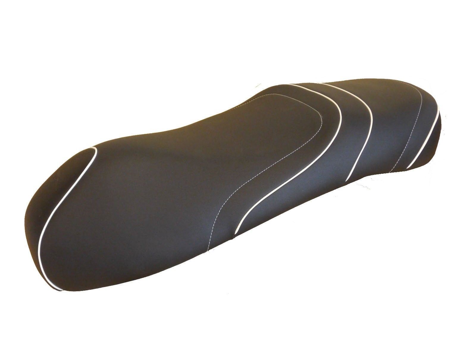 Housse de selle Vespa GTS 300 ligne noire et blanche par Célerie Haut de Gamme