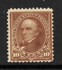 SCOTT 282C 1898 10 CENT WEBSTER REGULAR ISSUE TYPE I MH OG F-VF CAT $115!