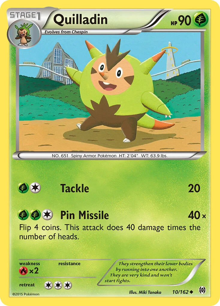 Quilladin 10/162 BREAKthrough Pokemon Card NM