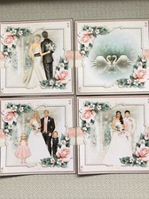 4 X Wedding Card Toppers & Sentiments Card Making Home Decor Etc