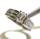 GIA 14k white gold 1.38ct emerald cut diamond engagement ring 4.6g ladies 5 — photo 3