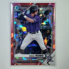 Drew Romo 2021 Bowman Sapphire Red Refractor 12/15 BCP-126