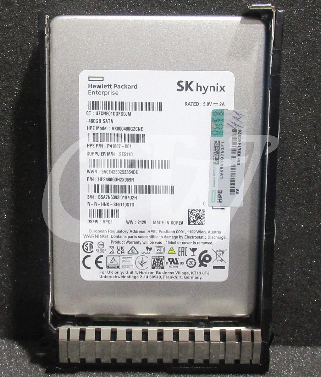 P18482-001 P41887-001 HPE 480GB 6G Read Intensive 2.5in SATA Solid