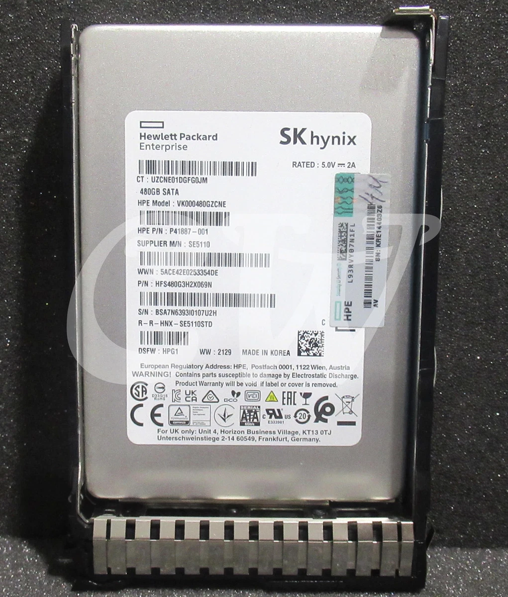 P18482-001 P41887-001 HPE 480GB 6G Read Intensive 2.5in SATA Solid 