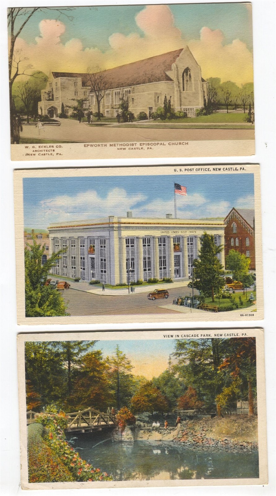 3 1920's1940's era New Castle Pennsylvania Postcards eBay